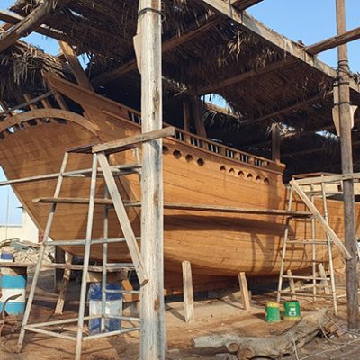 a traditional ship building yard